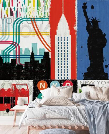 Carta da parati murale con New York
