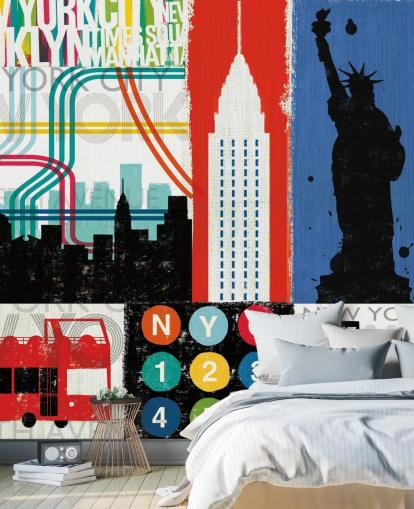 New Yorkin seinämaalaus taustakuva