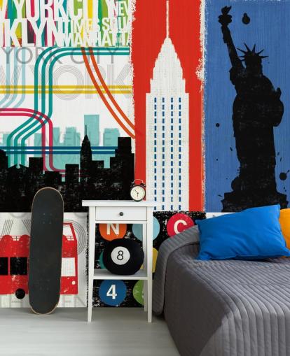 Carta da parati murale con New York