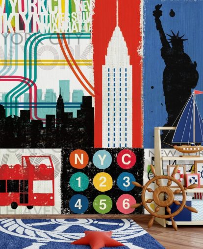 Carta da parati murale con New York