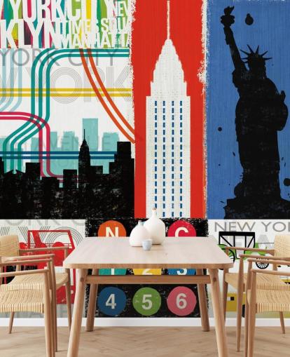 New Yorkin seinämaalaus taustakuva