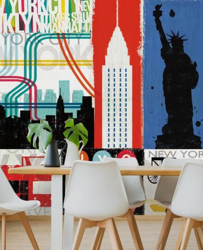 New York Mural Bakgrunn