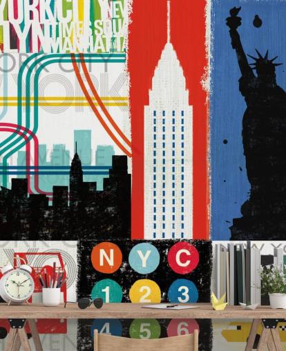 New York Mural Wallpaper New York Mural Wallpaper