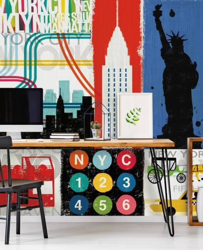 Carta da parati murale con New York