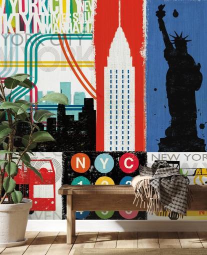Carta da parati murale con New York