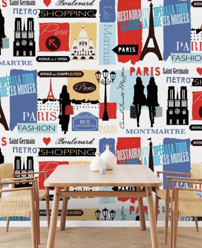 Paris Liv Mønster Vægmaleri