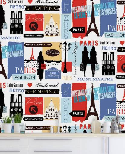 Mural de parede Paris Life Pattern