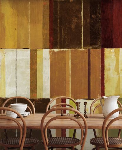 Brown, Red and Green Lined Wallpaper