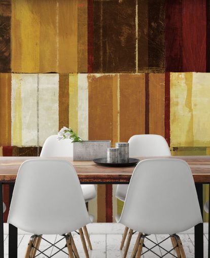 Brown, Red and Green Lined Wallpaper