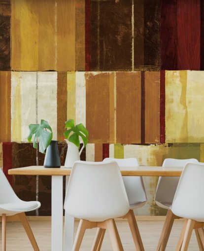 Brown, Red and Green Lined Wallpaper