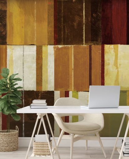 Bruin, rood en groen gevoerd behang Bruin, rood en groen gevoerd behang