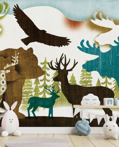 Mountain Animals Behang