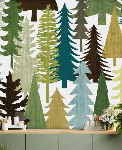 Abstrakt Skov Print Baggrund