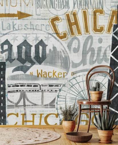 Abstrakte Tapete von Chicago City