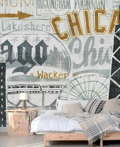 Abstrakte Tapete von Chicago City