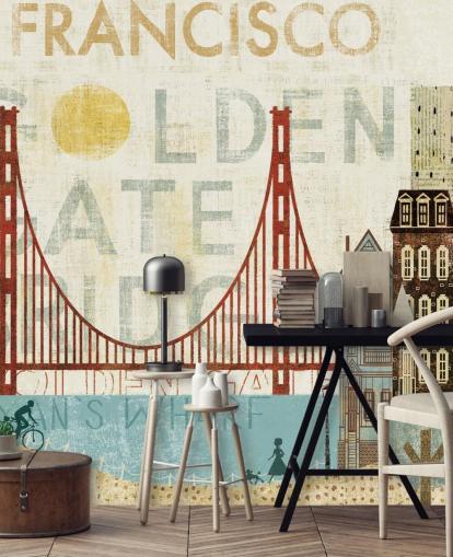 abstrakt san francisco tapet