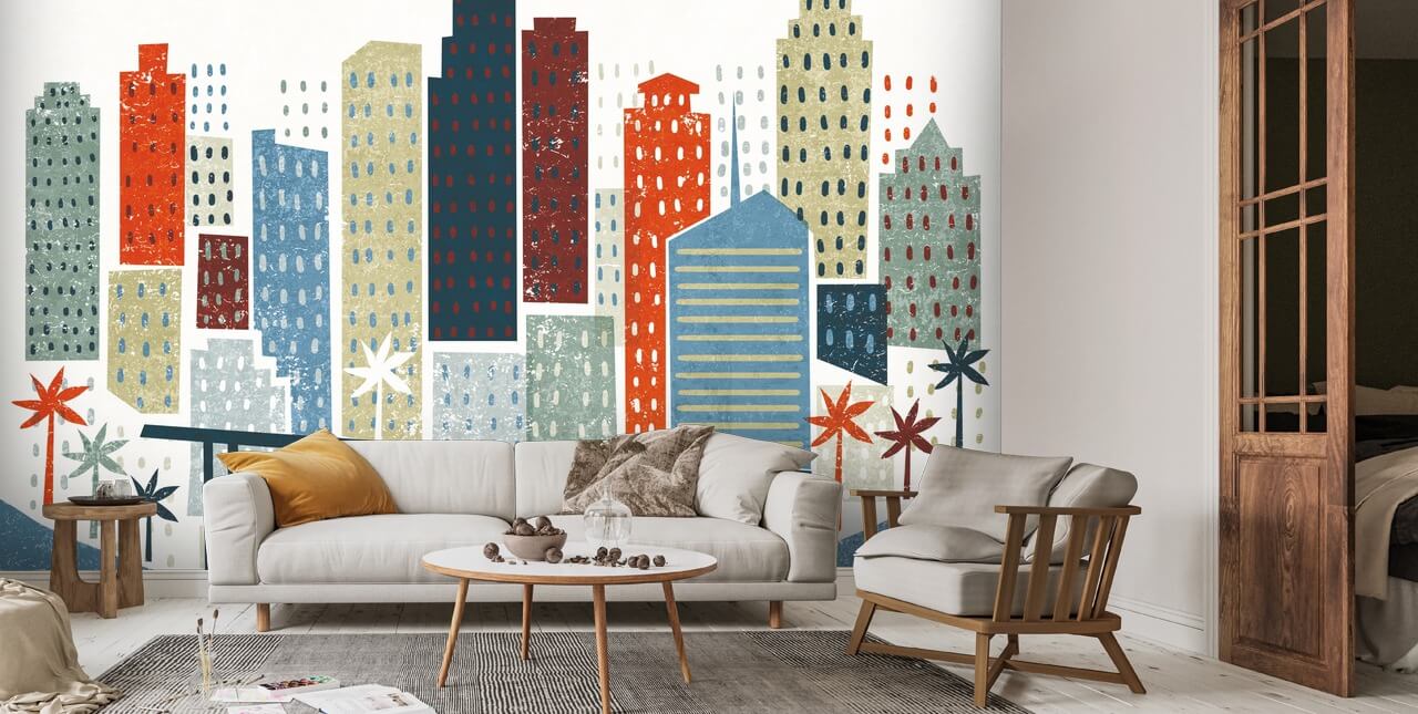 Colourful Miami Wall Mural Wallsauce UK