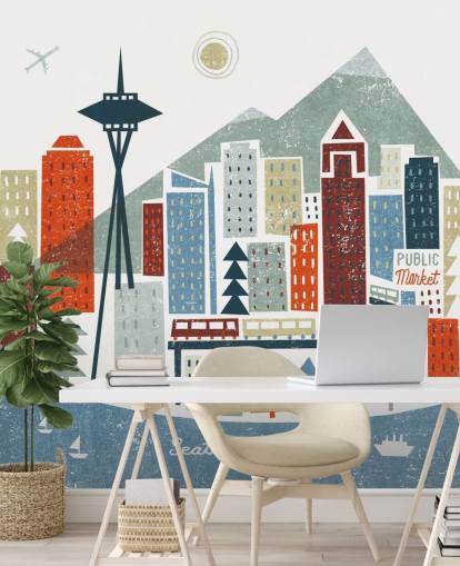 white, red, maroon and blue abstract seattle city wallpaper white, red, maroon and blue abstract seattle city wallpaper