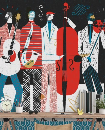 Art Deco -tyylinen taide Swing Band Taustakuva