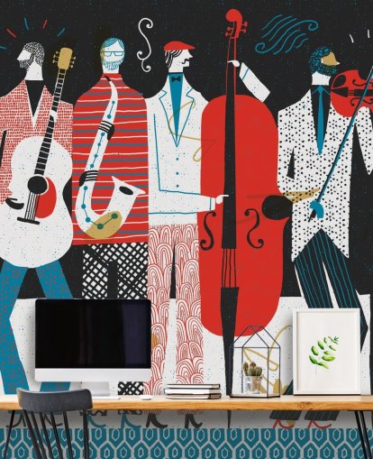 Art Deco Style Art of Swing Band Baggrund