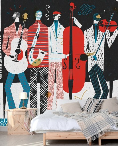 Papel pintado Art Deco Style of Swing Band