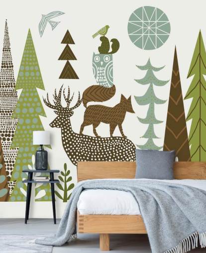 Abstrakt Mountain Wildlife US Wallpaper