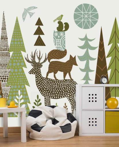 Abstract Mountain Wildlife US Wallpaper