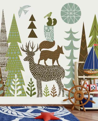 Abstract Mountain Wildlife US Wallpaper