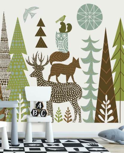 Abstract Mountain Wildlife US Wallpaper