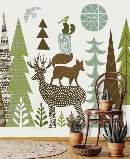 Abstrakti Mountain Wildlife Yhdysvaltain Taustakuva