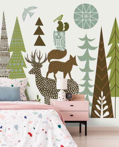 Abstract Mountain Wildlife US Wallpaper