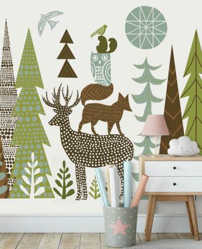 Abstract Mountain Wildlife US Wallpaper