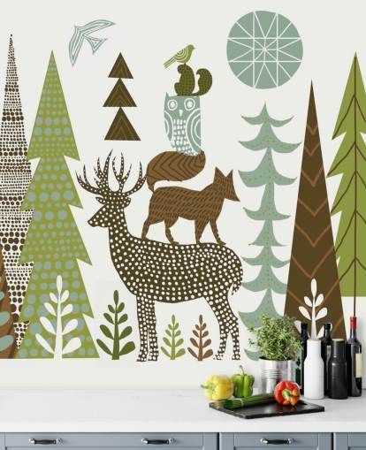 Abstrakt Mountain Wildlife USA Bakgrunn