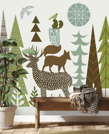 Abstrakte Berg Wildlife US Wallpaper