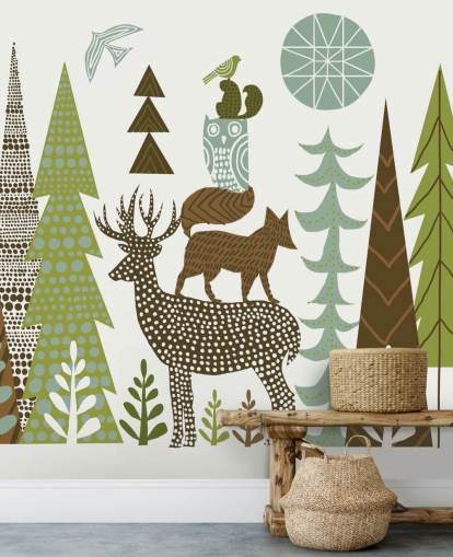 Abstract Mountain Wildlife US Wallpaper