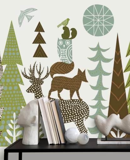 Abstract Mountain Wildlife US Wallpaper