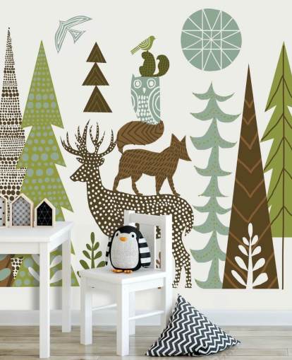 Abstract Mountain Wildlife US Wallpaper