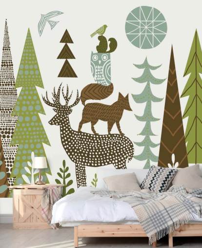 Abstrakt Mountain Wildlife US Wallpaper