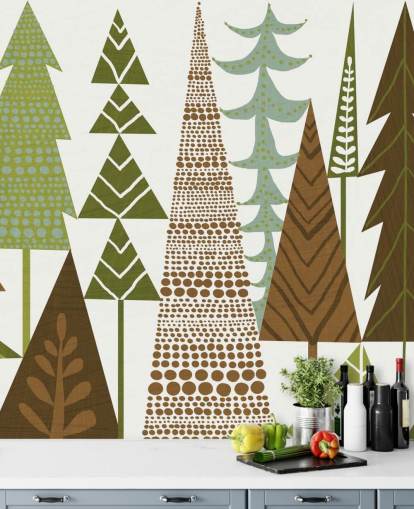 Green and Brown Abstract Forest Wallpaper Green and Brown Abstract Forest Wallpaper