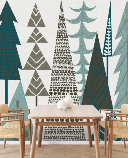 Mural de pared Árboles folclóricos forestales 