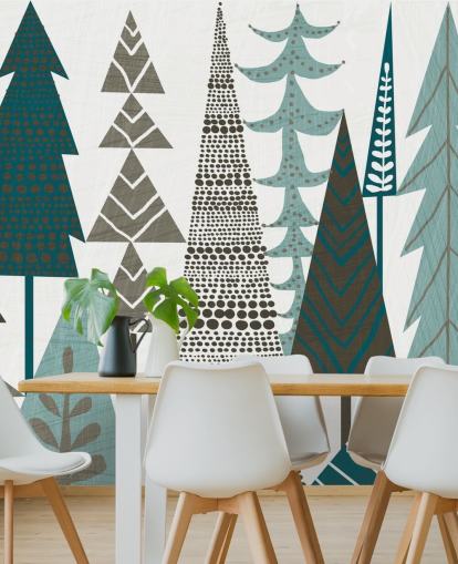 Mural de pared Árboles folclóricos forestales 