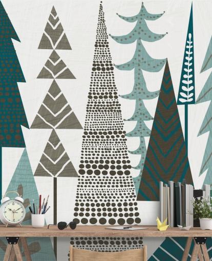 Mural de pared Árboles folclóricos forestales 