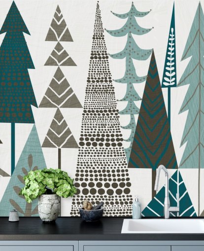 Mural de pared Árboles folclóricos forestales 