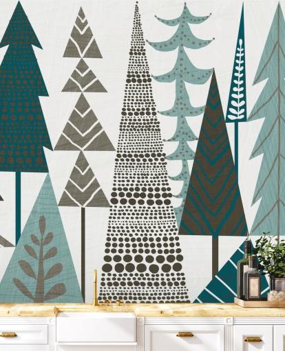 Mural de pared Árboles folclóricos forestales 