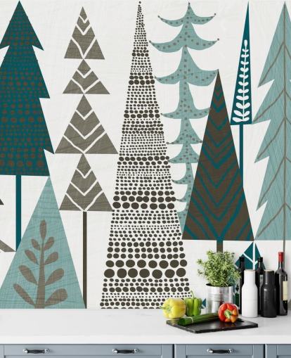 Mural de pared Árboles folclóricos forestales 