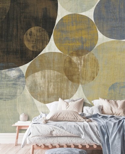 beige and brown custom pattern wallpaper mural called Circulation II by Michael Mullan for bedrooms and living rooms
