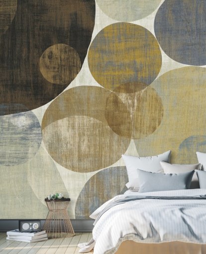 beigefarbenes und braunes Tapeten-Wandbild mit individuellem Muster namens Circulation II von Michael Mullan für Schlafzimmer und Wohnzimmer
