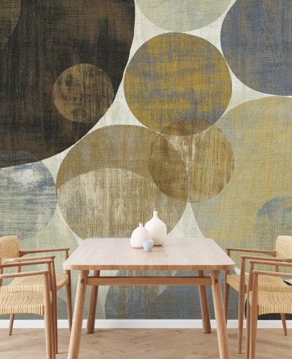 beige and brown custom pattern wallpaper mural called Circulation II by Michael Mullan for bedrooms and living rooms