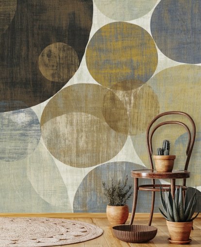 beige and brown custom pattern wallpaper mural called Circulation II by Michael Mullan for bedrooms and living rooms
