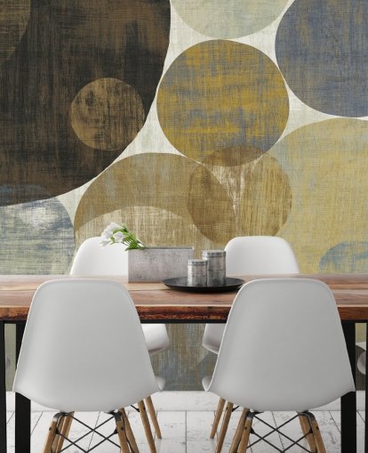 beige and brown custom pattern wallpaper mural called Circulation II by Michael Mullan for bedrooms and living rooms